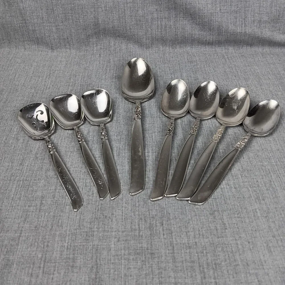 Community South Seas 8 Spoon Lot Mid Century Modern Replacements Pieces Bon Bon